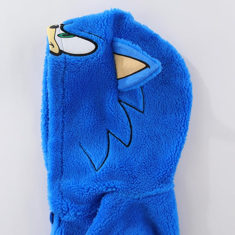 SEGA Sonic the Hedgehog Boys Zip Up Sherpa Hoodie with Ears for Big Kids Blue - Image 2