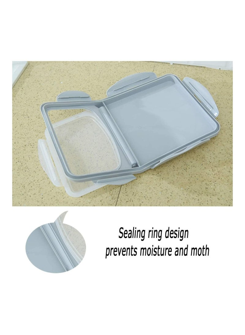 RollsTimi  Grain Rice Storage Bin Food Containers 2pcs Set Leak Proof Locking Lid,Multifunctional Containers For Kitchen Food With Measuring Cups 15kg Box - Image 5