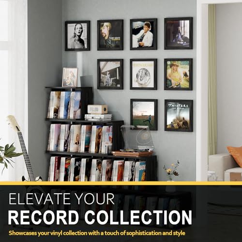 Emfogo Vinyl Record Frame, 3-Pack Album Frames for Vinyl Records Display, Record Frame for 12x12 Inch LP Cover Display (3 Pack/Black) - Image 4