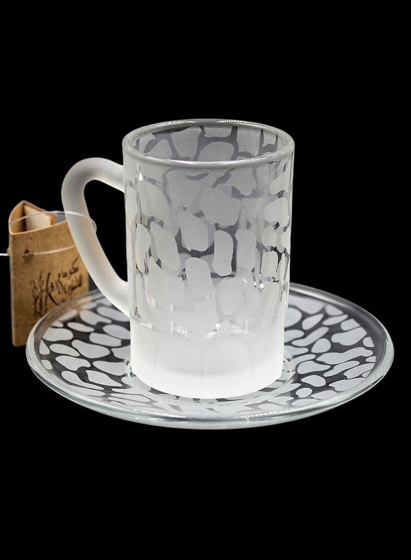 KuduArts Tea cups with saucer glass set of 6 pieces - Image 2