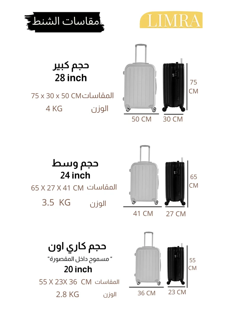 LIMRA Luggage Trolley Bags set of 5 Pcs Rosegold