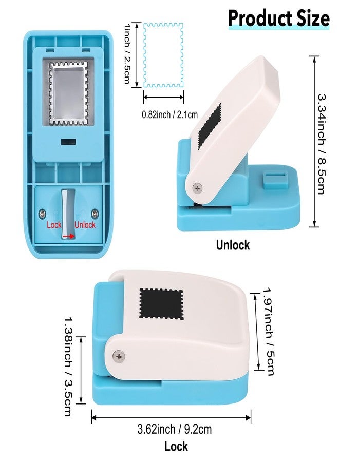CYFUN DESIGN Stamp Punch, 1x0.8inch Rectangular Postage Stamp Puncher, StampShape Hole Puncher for Crafts, Scrap A Day Punch, Stamps Out Lever Punches, StampStyle Punches for Crafting Paper Scrapbook DIY Projects - Image 3
