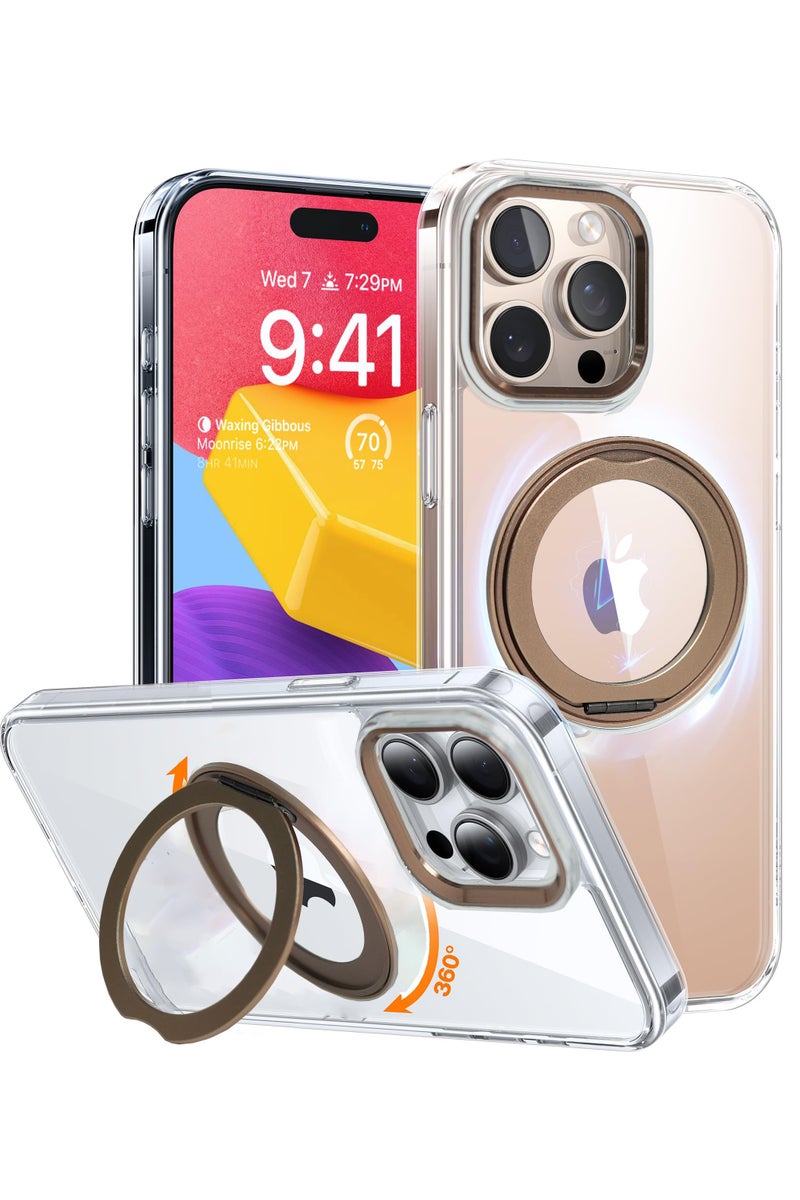 Aztech حافظة هاتف مغناطيسية لجهاز آيفون 14 برو ماكس، غطاء مضاد للانزلاق ومقاوم للسقوط مع قاعدة حلقة 360° متوافقة ومصممة حصريًا لجهاز آيفون 14 برو ماكس، مضادة للخدش