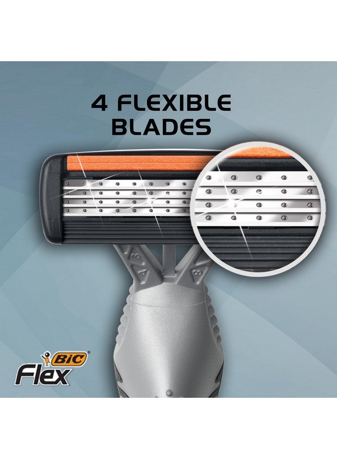 بيك فليكس 4 شفرات حلاقة حساسة من التيتانيوم للاستعمال مرة واحدة للرجال للحصول على حلاقة ناعمة ومريحة للغاية 10 قطع ماكينة حلاقة للاستعمال مرة واحدة مع 4 شفرات - Image 2