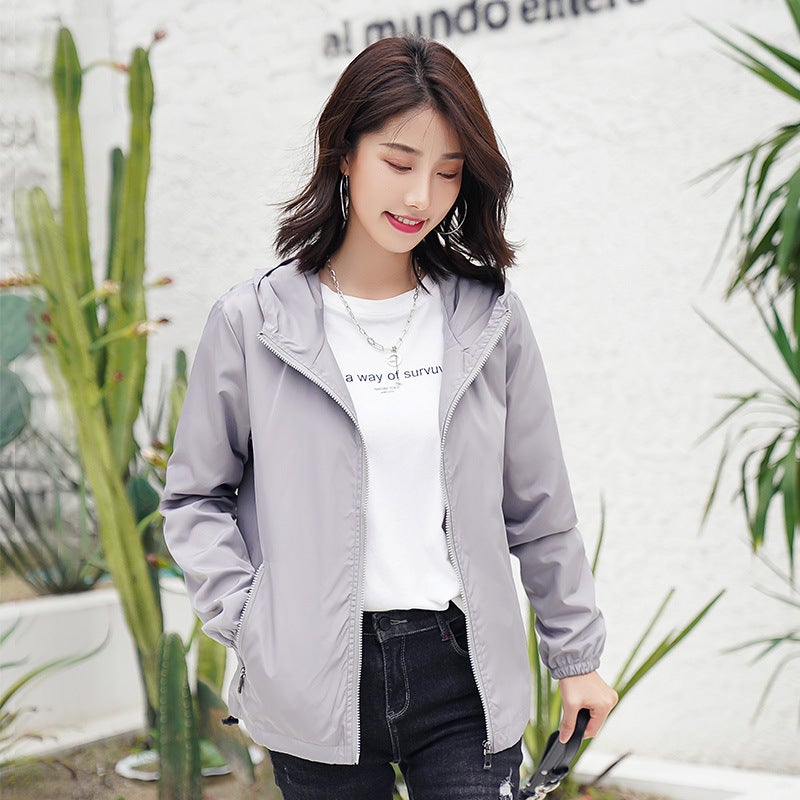 Sunscreen Windproof Coat For Men And Women 2025 Windbreaker Hooded Thin Sunscreen Coat Top - Image 5