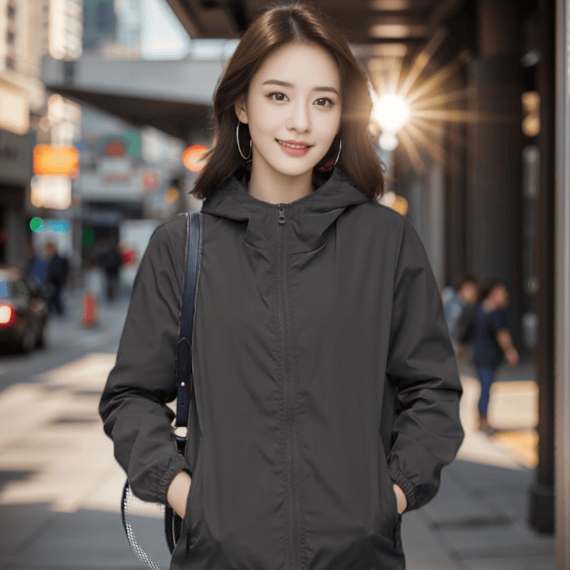 Sunscreen Windproof Coat For Men And Women 2025 Windbreaker Hooded Thin Sunscreen Coat Top - Image 2
