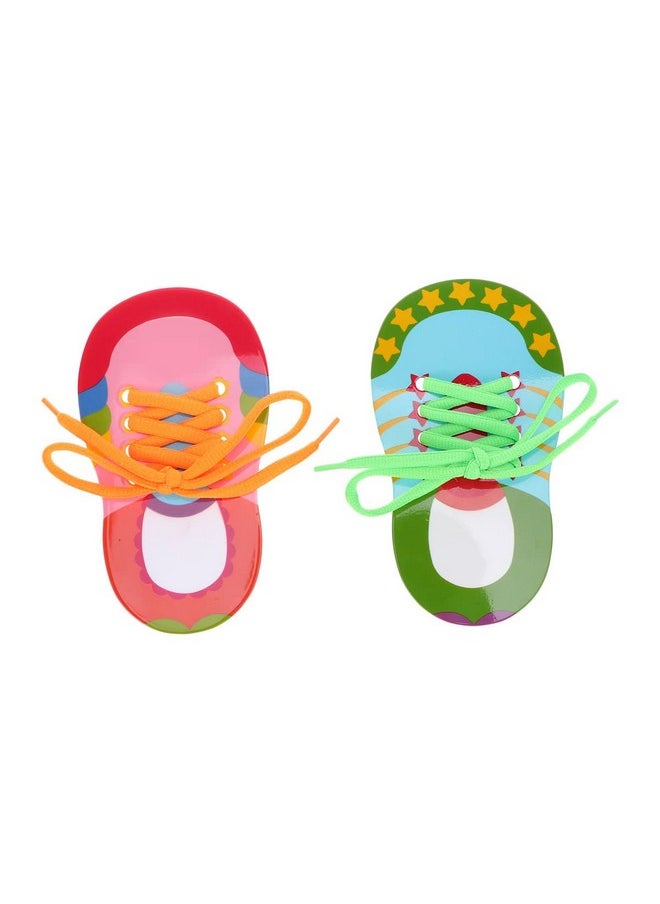 Toyvian Toyvian Children Shoelace Threading Teaching Toys Toddler Lacing Shoes Early Education Teaching Aids 2pcs  - Image 1
