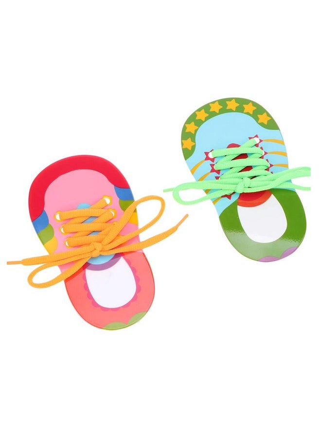 Toyvian Toyvian Children Shoelace Threading Teaching Toys Toddler Lacing Shoes Early Education Teaching Aids 2pcs  - Image 3