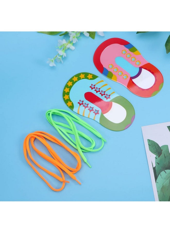 Toyvian Toyvian Children Shoelace Threading Teaching Toys Toddler Lacing Shoes Early Education Teaching Aids 2pcs  - Image 5
