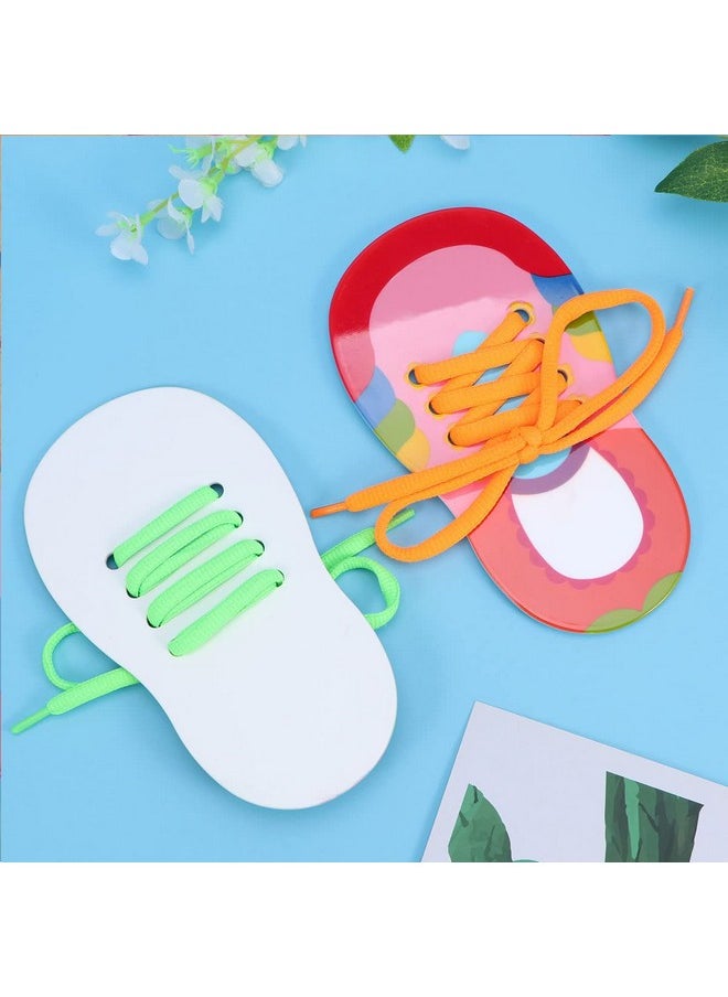 Toyvian Toyvian Children Shoelace Threading Teaching Toys Toddler Lacing Shoes Early Education Teaching Aids 2pcs  - Image 4