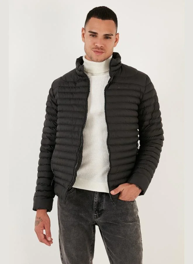 Buratti  Buratti Water Repellent Slim Fit Pocketed Stand Collar Puffer Jacket Men's JACKET 649010 for Men | Best Price UAE