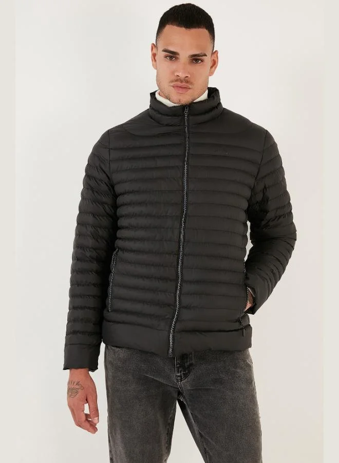 Buratti Water Repellent Slim Fit Pocketed Stand Collar Puffer Jacket Men's JACKET 649010