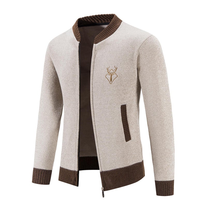 Mylldey Mens Casual Full Zip Cardigan Sweaters Cable Knit Jacket Sweater Men, US Size(OffWhit-XXL) - Image 5