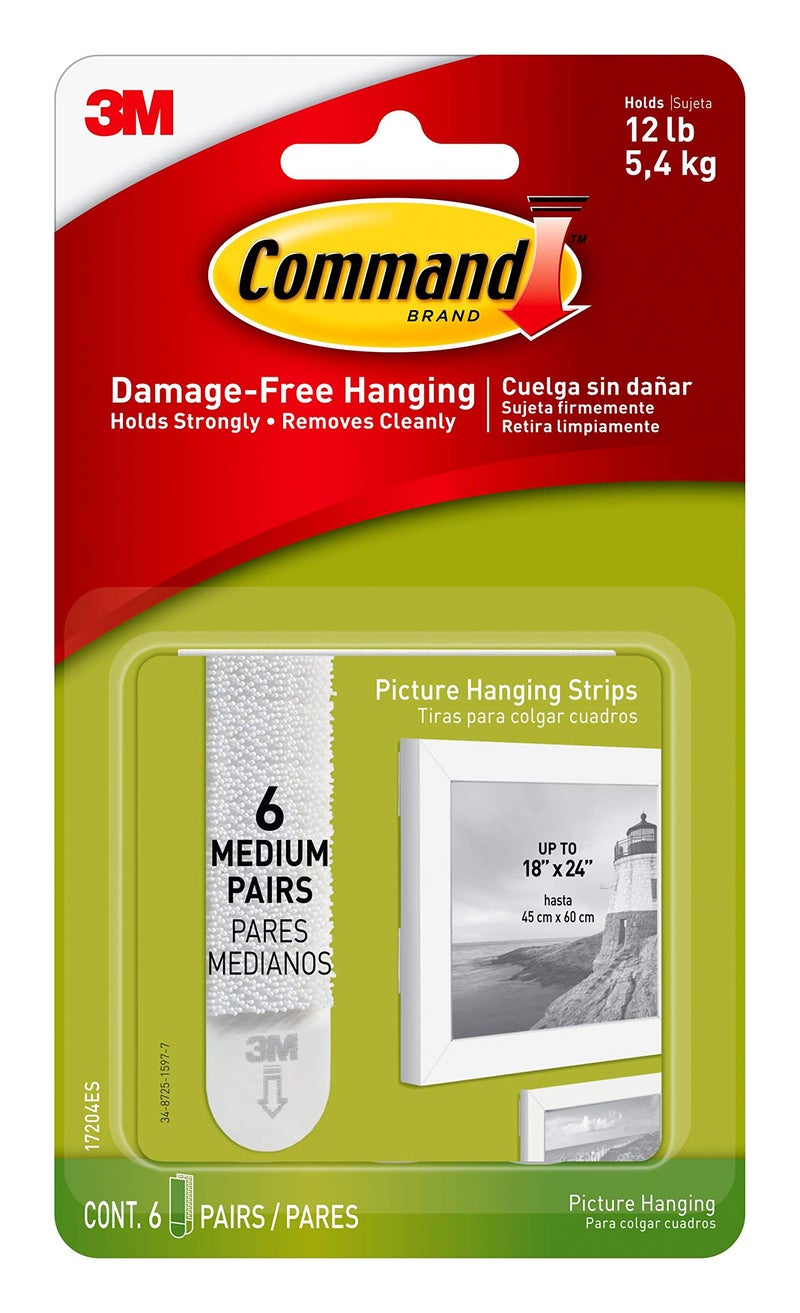 Command Command 17204 07335000521 Hardware, 6 Pairs, White, 6 Count - Image 1