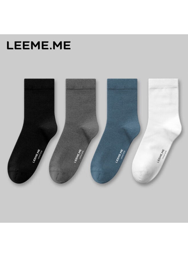Leeme.me Li Mi جوارب رجالية، جوارب منتصف الساق مقاومة للروائح للربيع، جوارب طويلة شبكية قابلة للتنفس، 4 ألوان - Image 1
