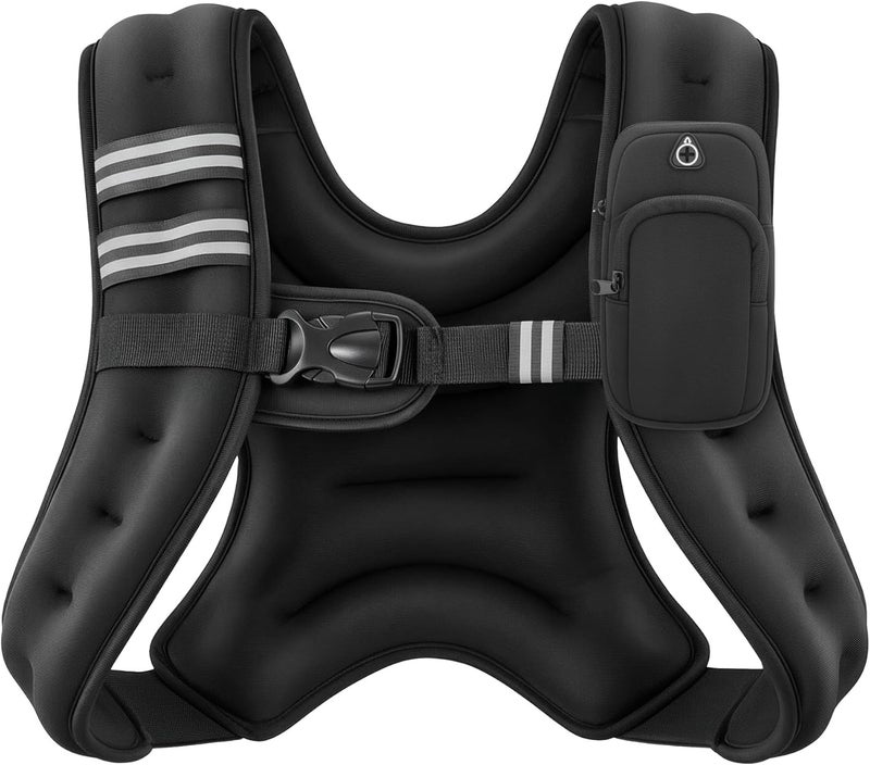 ZELUS Weighted Vest, 6lb/8lb/12lb/16lb/20lb/25lb/30lb Weight Vest with Reflective Stripe for Workout, Strength Training, Running, Fitness, Muscle Building, Weight Loss, Weightlifting - Image 1