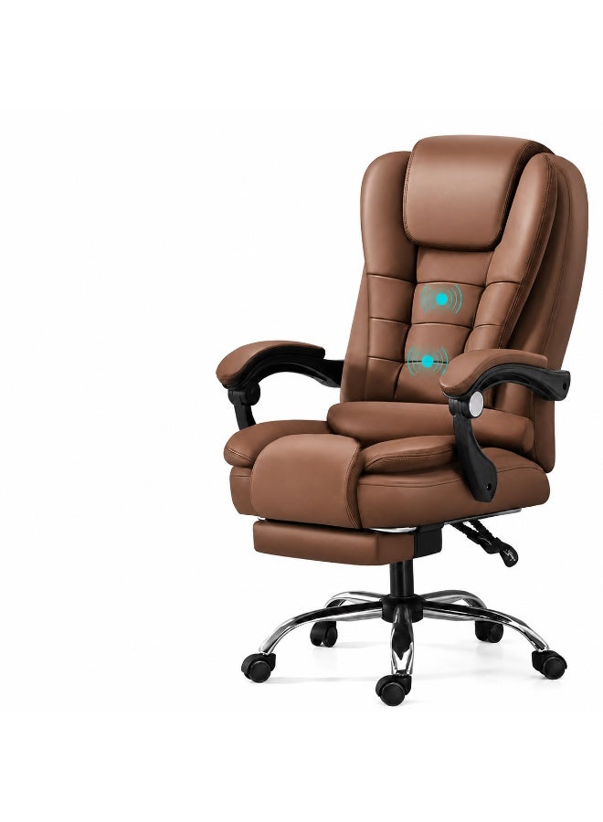 rayze Premium Ergonomic Office Chair & Computer Chair with PU Leather, Multi-Angle Reclining Backrest, Adjustable Height, and Retractable Foot Pedals for Ultimate Comfort and Durability - Image 1