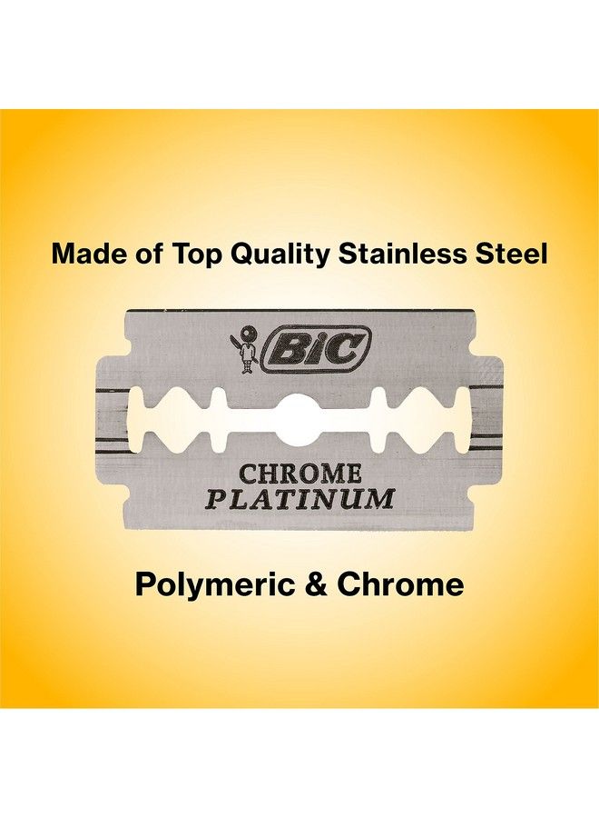 Bic ماكينة حلاقة آمنة ذات حدين من الكروم البلاتيني، شفرات مفردة للاستخدام مرة واحدة، عبوة من 10 قطع من الفولاذ المقاوم للصدأ - Image 5