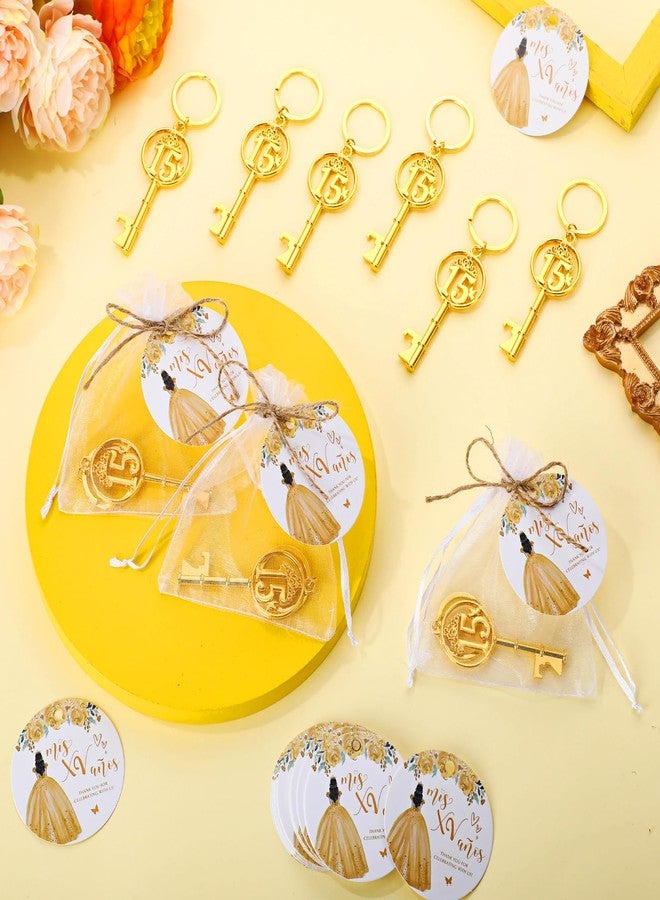 Sliner 25 Sets Quinceanera Party Favors for Guests 15 Birthday Keychain 15 Years Old Bottle Opener Thank You Tags Quinceanera Gift 15 Birthday Quince Party Souvenirs for Girl Adults - Image 5