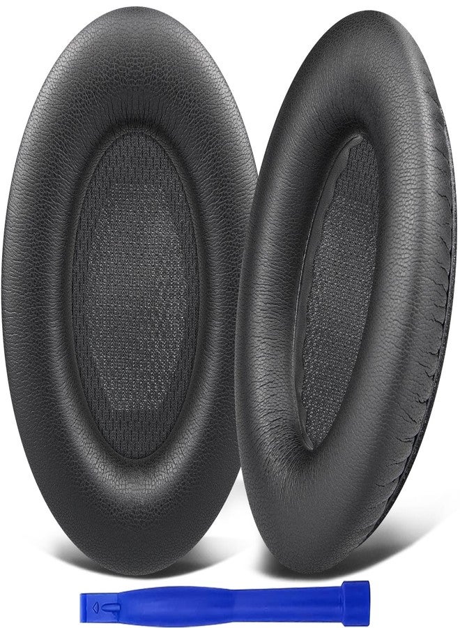 SoloWIT Protein Leather Earpads Cushions for Bose Headphones, Replacement Ear Pads for Bose QuietComfort 15 QC15 QC25 QC2 QC35/Ae2 Ae2i Ae2w/SoundTrue & SoundLink Around-Ear Series - Full Black - Image 1