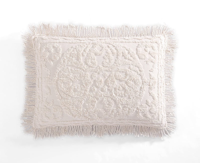 Beatrice Home Fashions Beatrice Home Fashions Medallion Chenille Bedspread Standard Sham Blush 