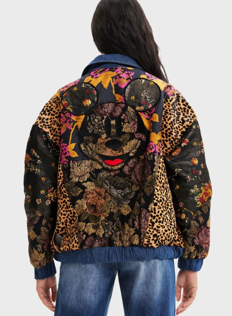 DESIGUAL Printed Button Detail Jacket