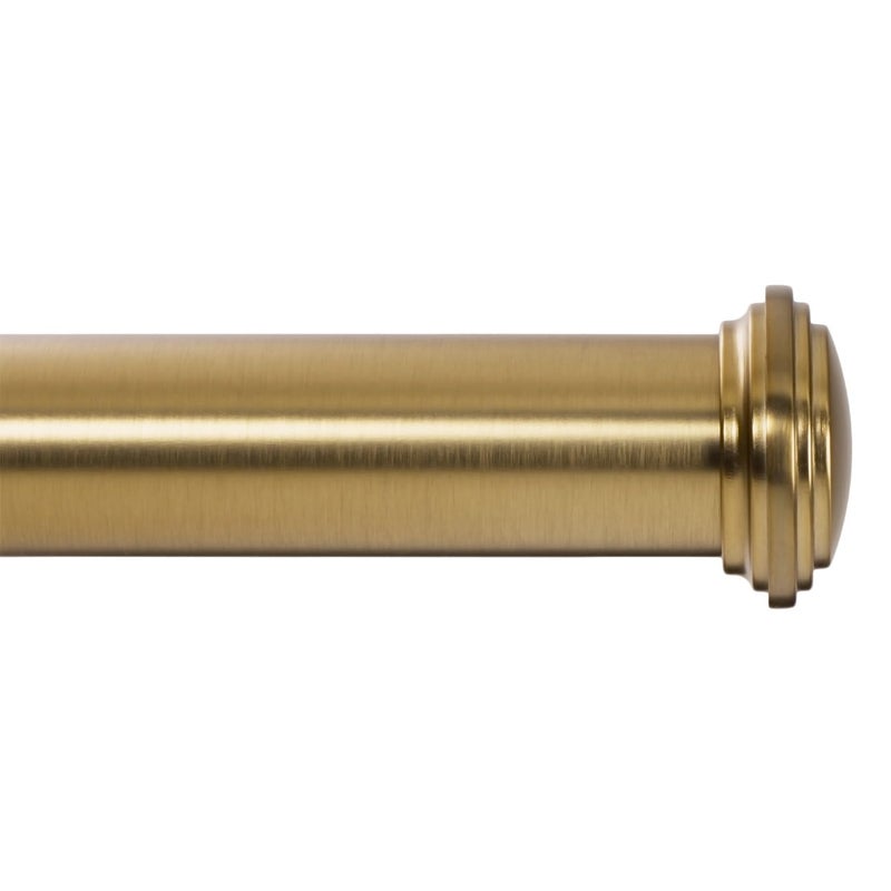Ivilon Window Curtain Rod Decorative End Cap Design 1 Inch Rod 28 to 48 Inch Warm Gold