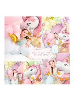 KASTWAVE 147 Pcs Unicorn Birthday Balloons Arch Garland Kit 40 Unicorn Balloon Pink Purple Blue Confetti Balloons Birthday Banner 8 Tools for Girls Unicorn Birthday Party Decorations Baby Shower  - Image 3