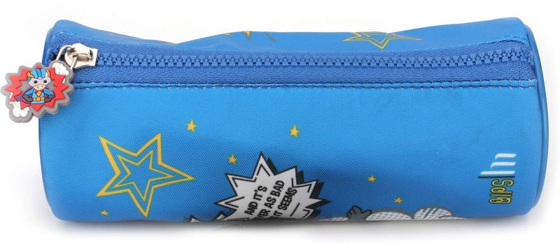 QIPS Cylindrical Shaped Zip Closure Printed Pencil Bag (Superhero Art) - Image 3