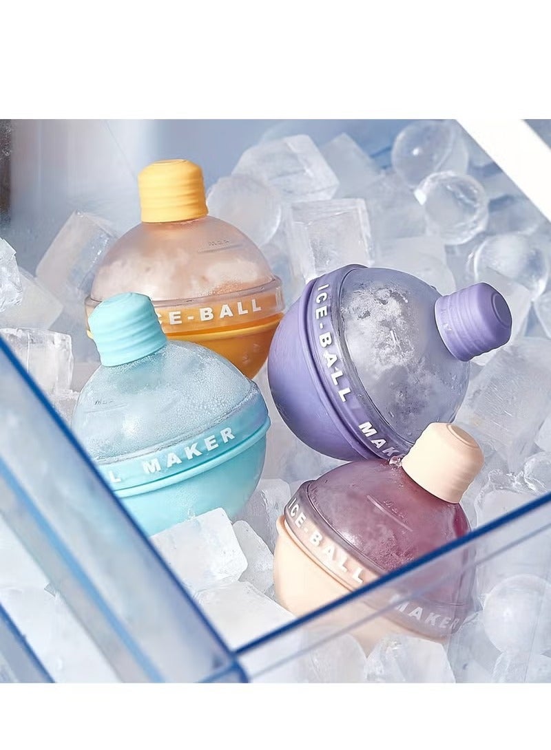 Arabest 4-Pack, Premium Silicone Ice Maker- Large Round Ball Ice Mold for Perfectly Frozen Drinks - 2.5 Inch - Image 1
