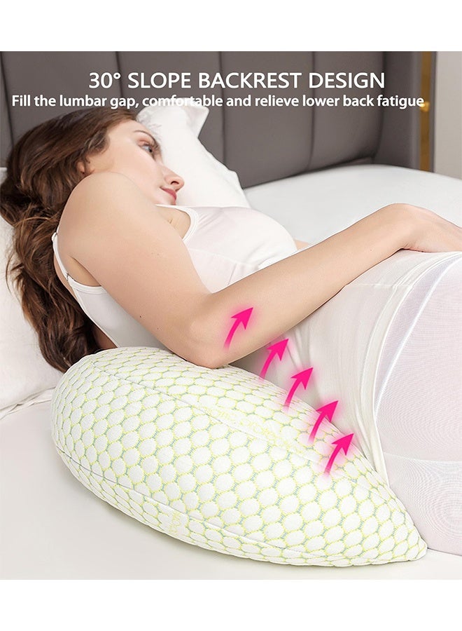 TodyJeyHo Pregnant women's sleep pillow, suitable for side lying, with soft support for the back, legs, abdomen, and HIPS of pregnant women's bodies. The pillowcase is detachable and adjustable with a wedge-shaped pillow (green) - Image 5