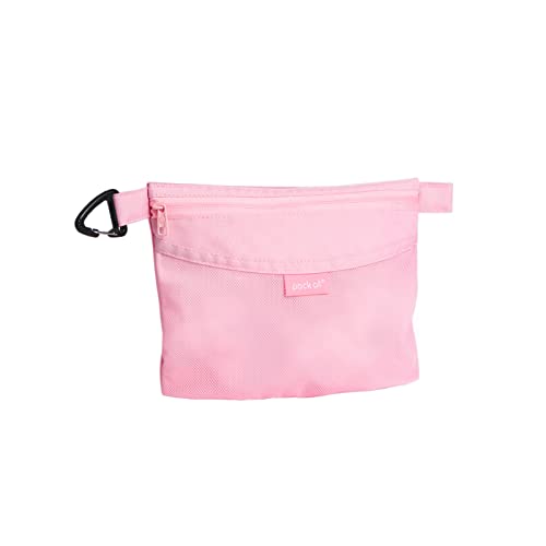 pack all Water-resistant Material Zipper Pouch, Mesh Zipper Bags for Storage, Travel, Office (Pink, Small) - Image 1