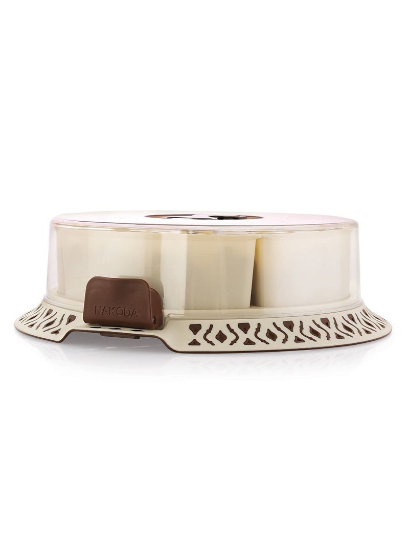 SHOPATHON INDIA SHOPATHON INDIA Decorative Design Festival Gift Dry Fruit Sweet Chocolate Container Box With Bottom Tray And AirTight Clear Lid CoverROUND  - Image 5