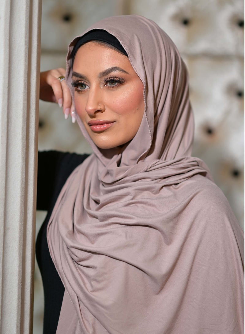وشاح شيلة حجاب جيرسي مطاطي ممتاز - غسق