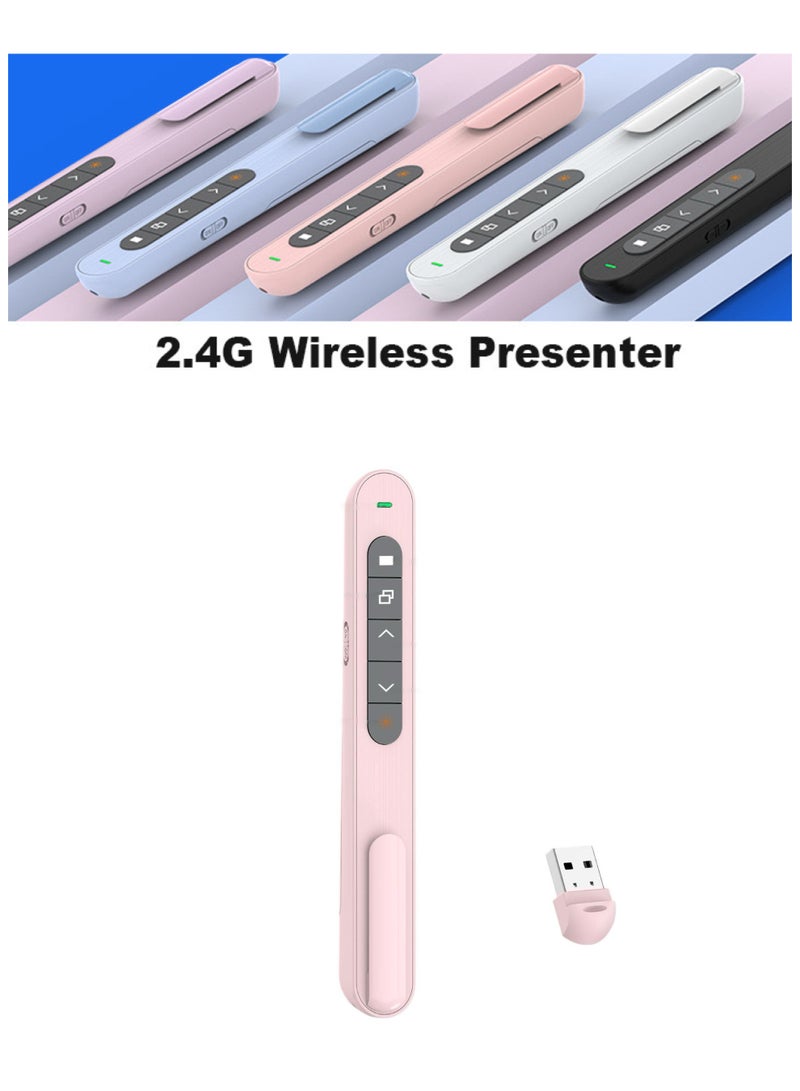 Pink Wireless Presentation Clicker with Hyperlink & Volume Control - RF 2.4GHz USB Presenter for Mac/PC/Keynote, Laser Pointer & Slide Advancer for PPT (Plug and Play) - Image 3