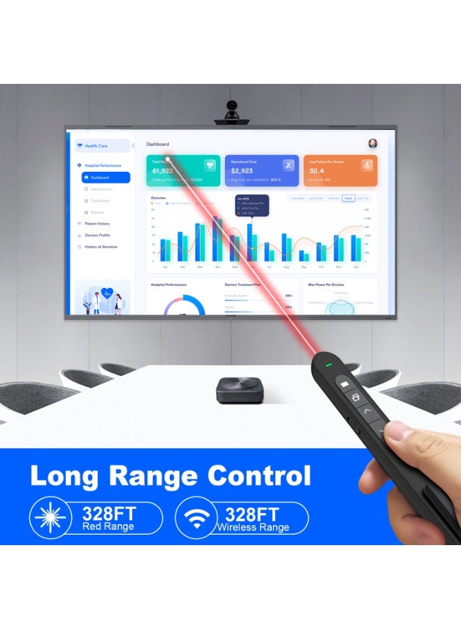 Pink Wireless Presentation Clicker with Hyperlink & Volume Control - RF 2.4GHz USB Presenter for Mac/PC/Keynote, Laser Pointer & Slide Advancer for PPT (Plug and Play) - Image 5