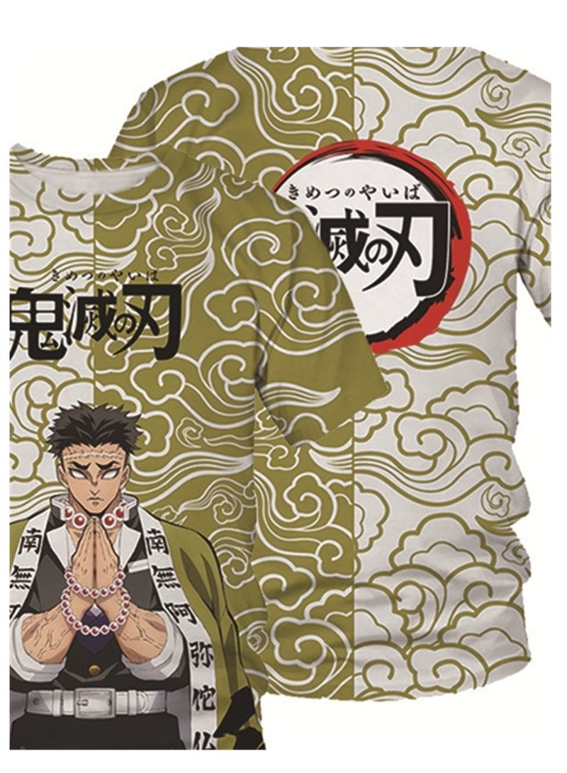 Summer adult and children anime Demon Slayer cartoon pattern 3d T-shirt printed short-sleeved top - Image 4