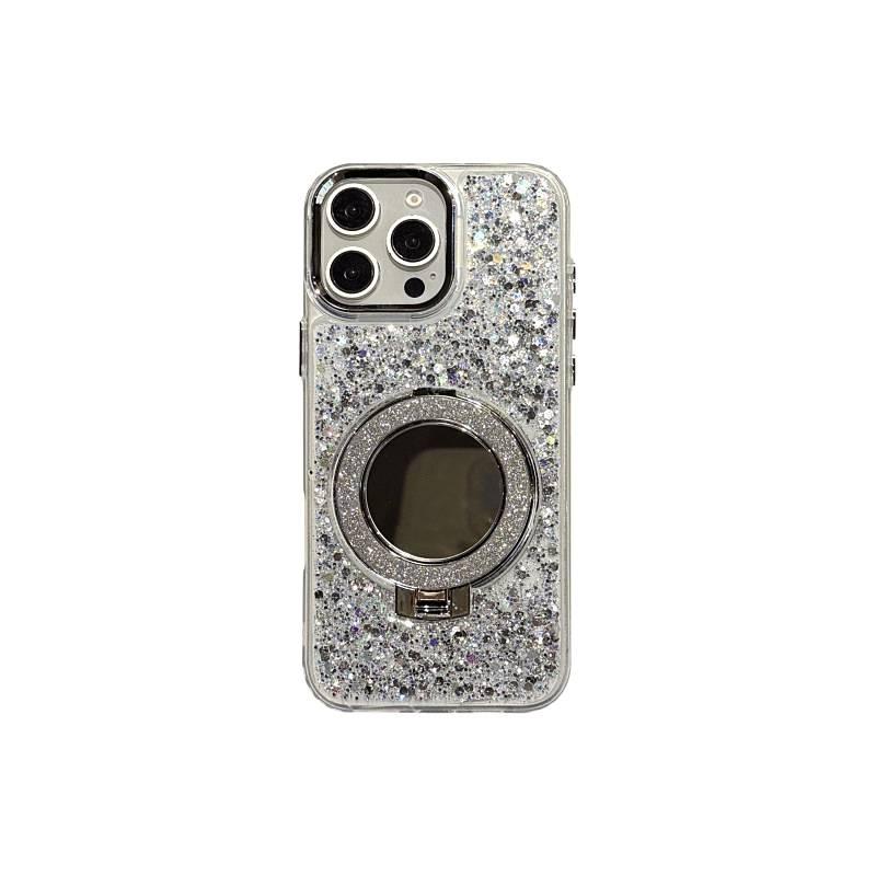 غطاء واقي | مرآة لامعة | Mirror | Cream Glue | حامل قابل للطي | مقاوم للصدمات لـ iPhone 17 / 17 Air / 17 Pro / 17 Pro Max - Image 5