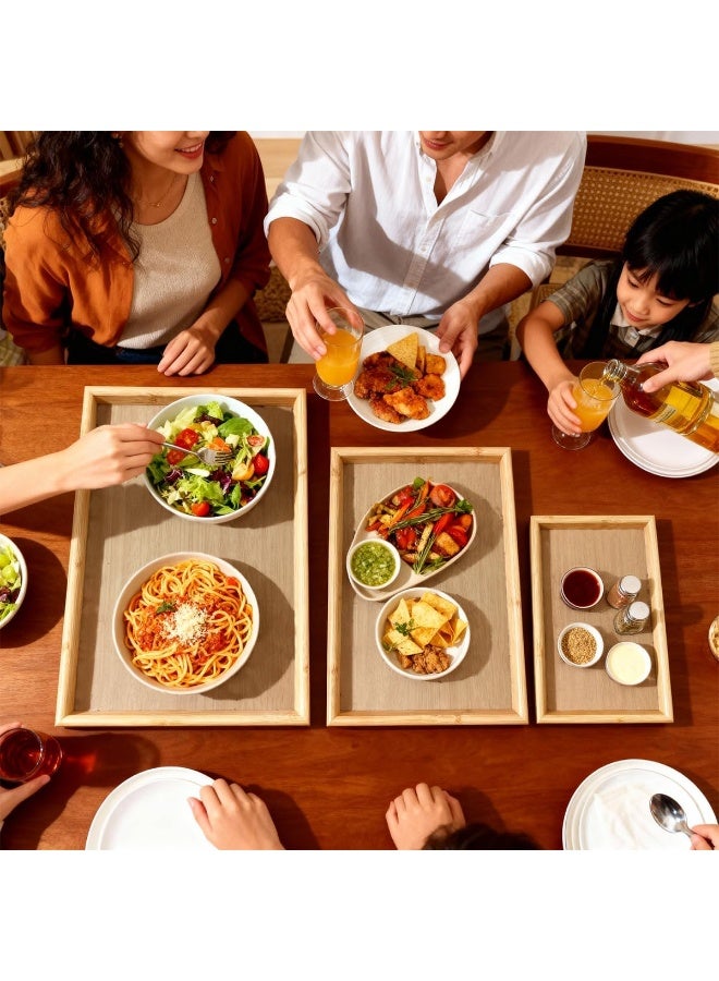 طقم صواني تقديم خشب 3 قطع – مقاسات مختلفة - Image 4