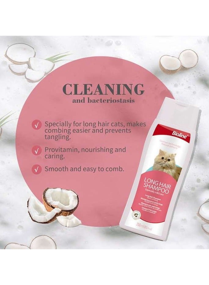 Bioline Long Hair Shampoo For Cats Mild Care 2X250ml - Image 3