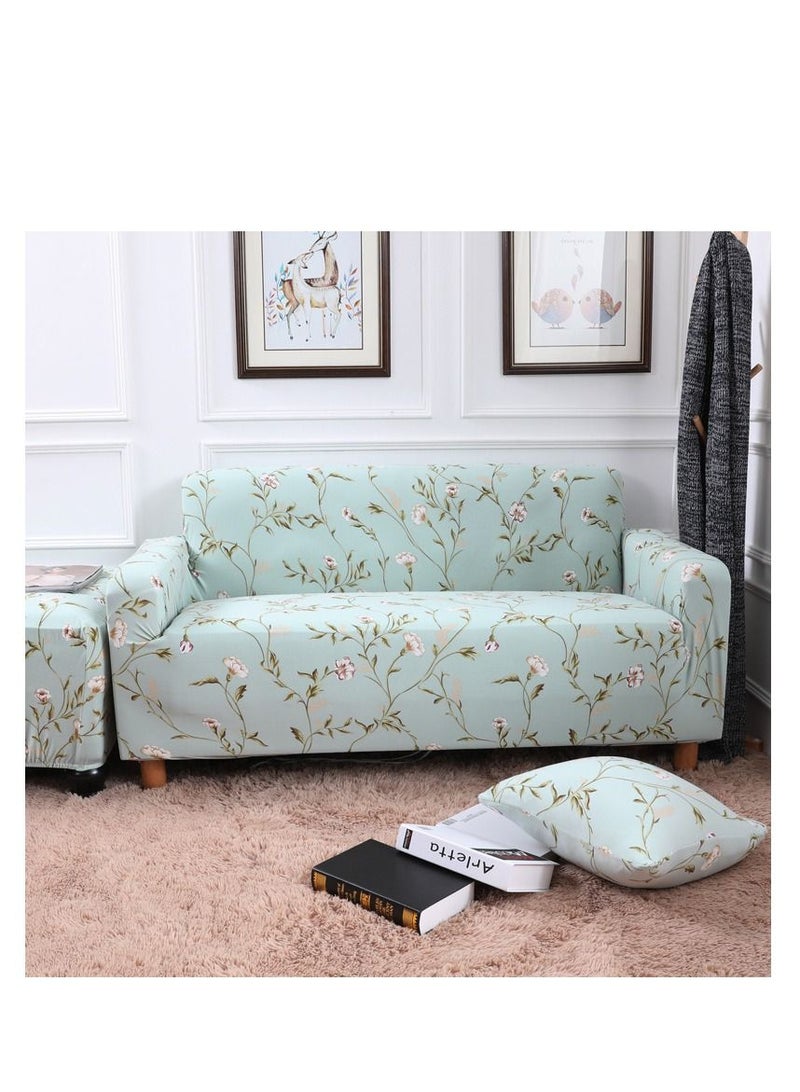 Y&D 4-Seater Exquisitely Floarl Designed Wrinkle-free Anti-slip 360-degree Full Coverage Sofa Slipcover Length Stretch From 145 To 185cm - Image 1