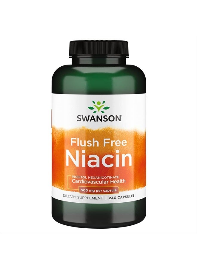 SWANSON Flush Free Niacin 500 Milligrams 240 Capsules - Image 1