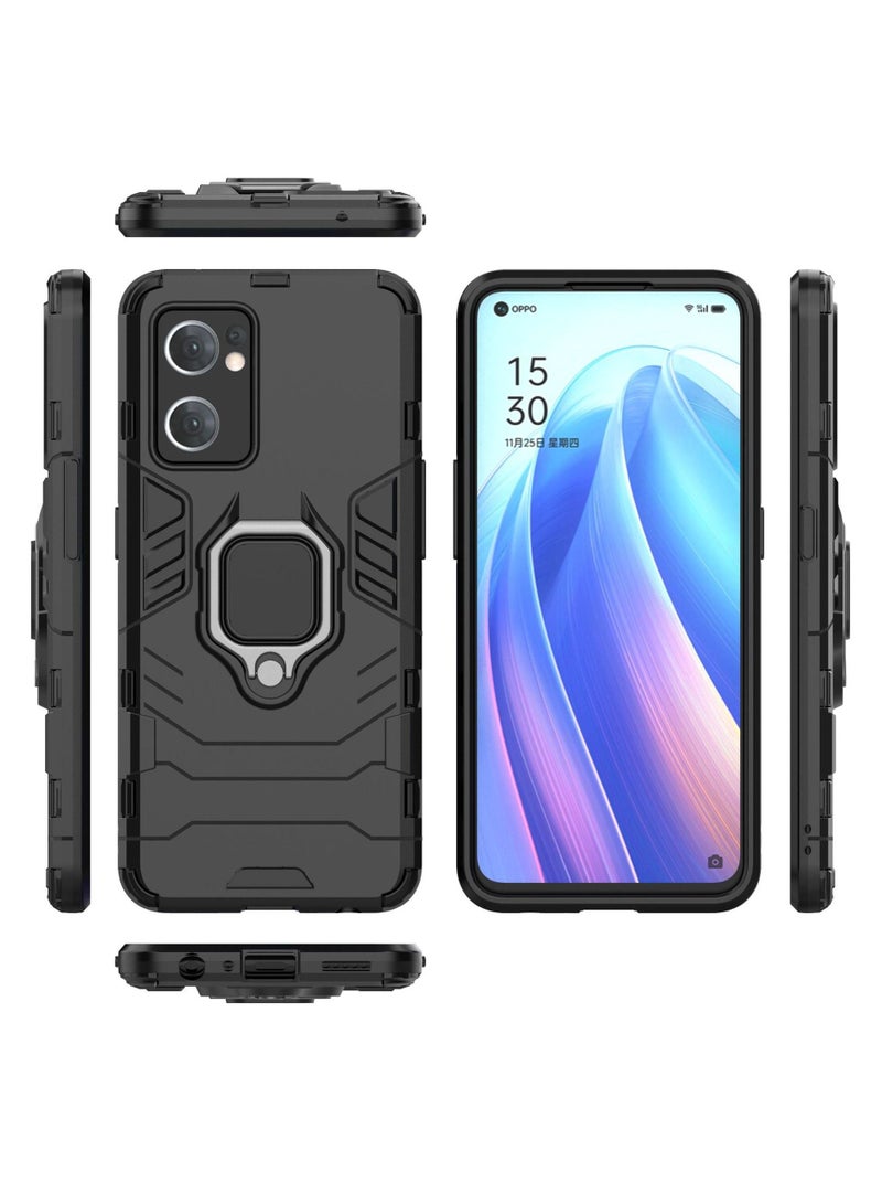 Black Protective Cover With Ring Bracket For Oppo - Image 2