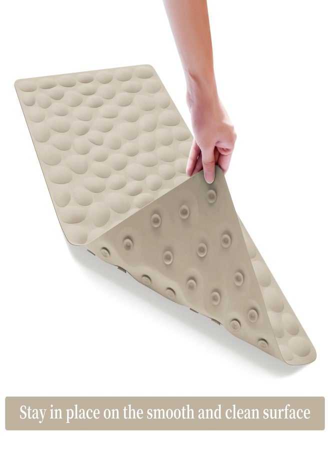 OTHWAY Bathtub Mat Non Slip, Rubber Bath Mat for Kids for Baby, 16x31.5 inch Large Bath Mats for Bathroom Tub with Strong Suction Cups (Brown) - Image 4