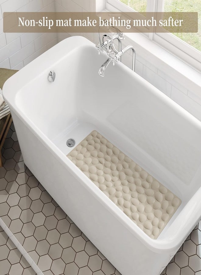 OTHWAY Bathtub Mat Non Slip, Rubber Bath Mat for Kids for Baby, 16x31.5 inch Large Bath Mats for Bathroom Tub with Strong Suction Cups (Brown) - Image 2