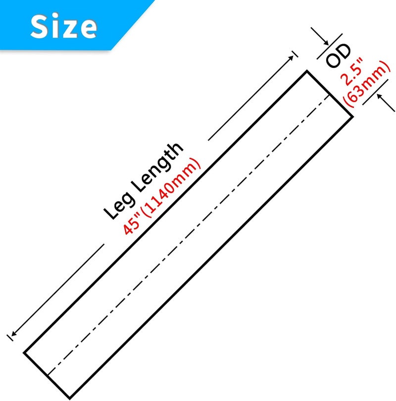 FGJQEFG 2.5 Inch Straight DIY Custom Mandrel Exhaust Pipe Tube - 2PCS - Image 2