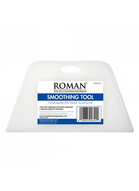 ROMANs Wallpaper Smoothing Tool for Home Improvement, Wallpaper Smoother for Installation, 7.75-Inch Wide, Plastic, White