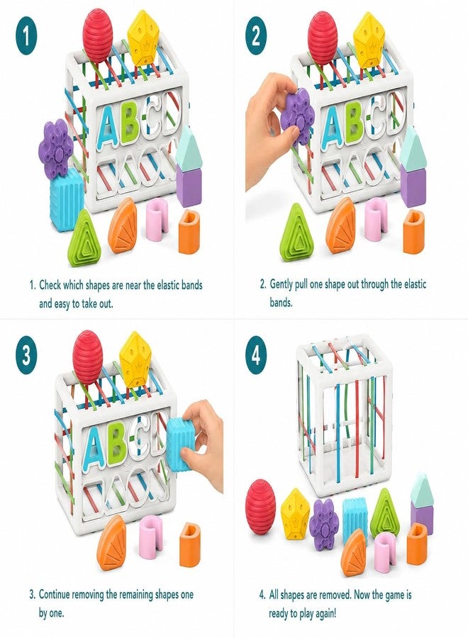 Dorytoys Dorytoy Montessori Shape Sorting Cube Toy for Toddlers 1-3 Years, Educational Baby Activity Box with Colorful Geometric Blocks & ABC Letters, Early Learning Motor Skills Development Toy for Kids - Image 5