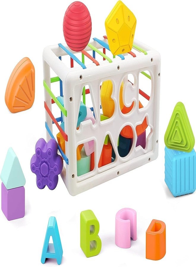 Dorytoys Dorytoy Montessori Shape Sorting Cube Toy for Toddlers 1-3 Years, Educational Baby Activity Box with Colorful Geometric Blocks & ABC Letters, Early Learning Motor Skills Development Toy for Kids - Image 3