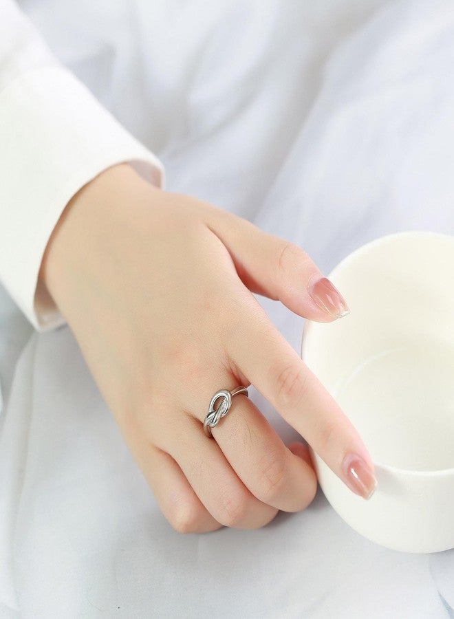 CCBFY Stainless Steel Simple Love Knot Celtic Promise Anniversary Statement Ring Size 4-11 Silver 07 - Image 4